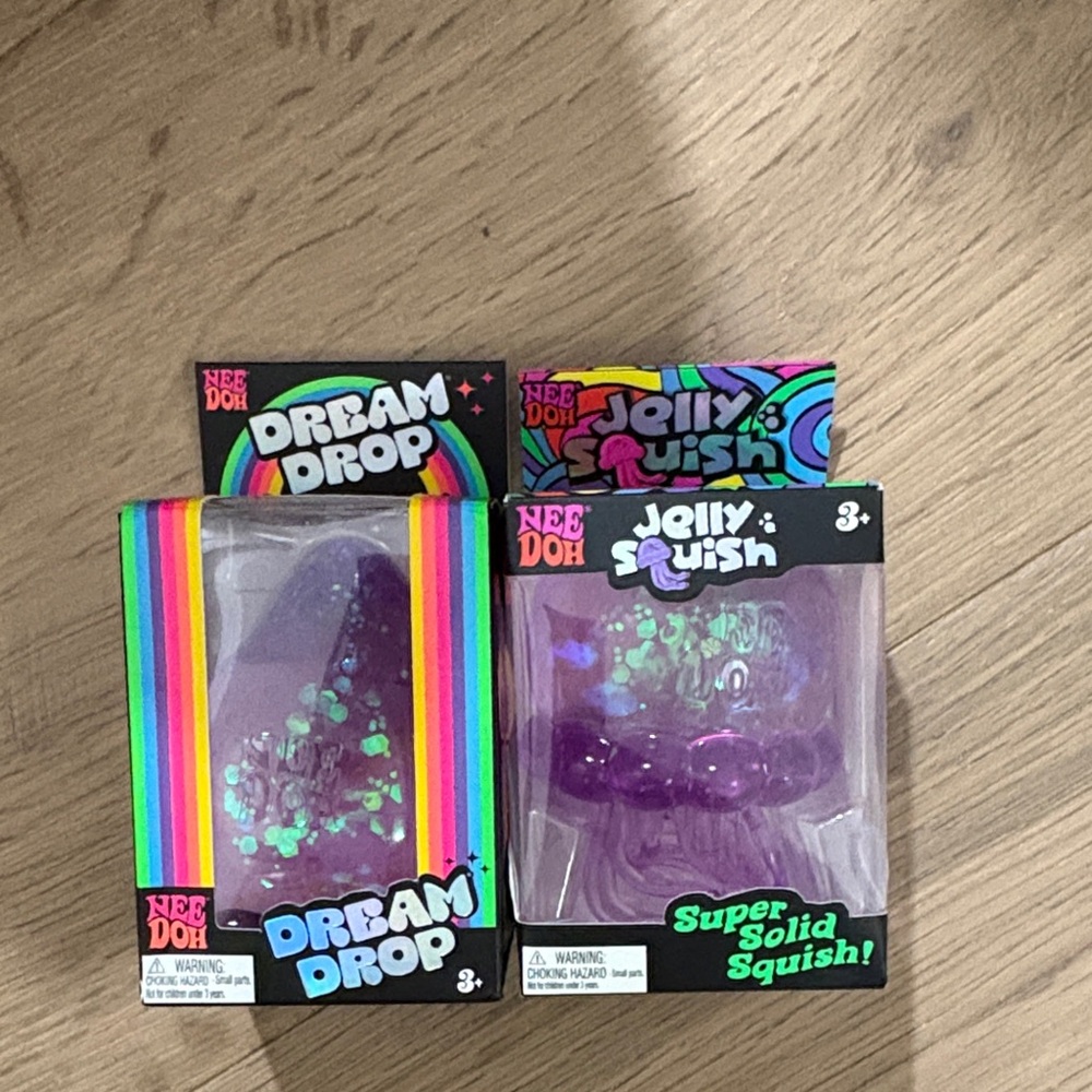 NeeDoh Dream Drop & Jelly Squish Purple Sensory Toys - Pack of 2